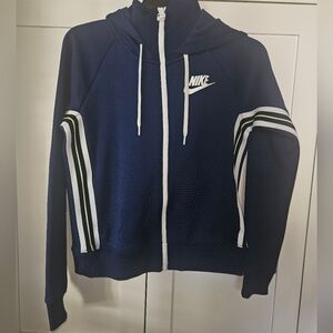 Women’s Nike Sportswear Tracksuit Hooded Track Jacket Full Zip Navy Blue Sz XS